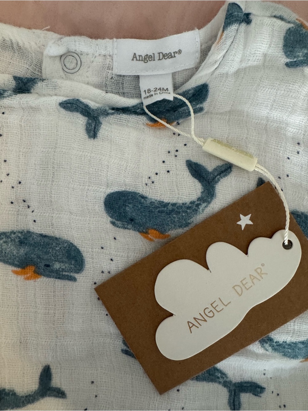 Angel Dear - Baby Whale Print Romper - Picture 3 of 4